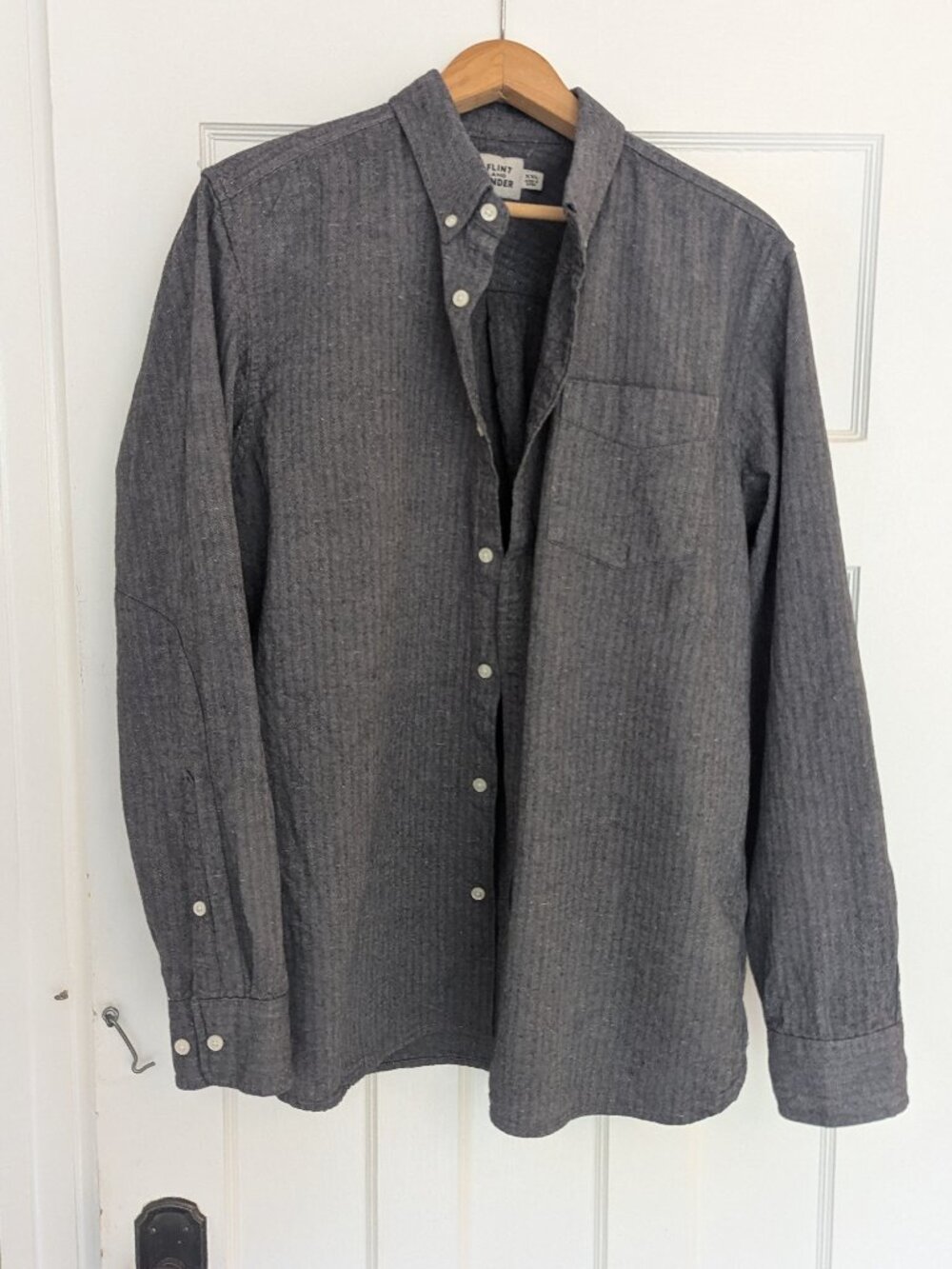 Flint & Tinder Architect Button Down Shirt XXL Gray Herringbone